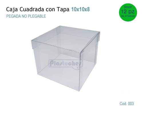 <b> Caja Cuadrada con Tapa de 10x10x8cm. </b> 