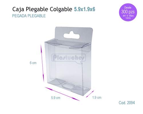<b> Caja Plegable Colgable de 5.9x1.9x6cm. </b> 