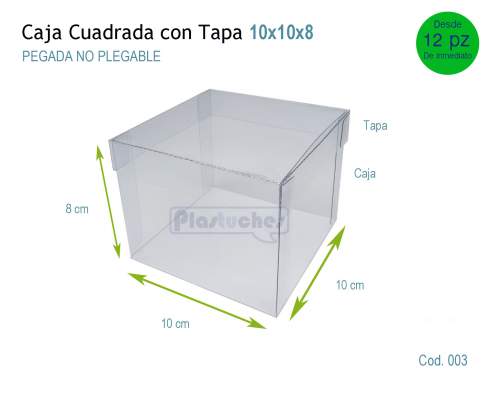 <b> Caja Cuadrada con Tapa de 10x10x8cm. </b> 