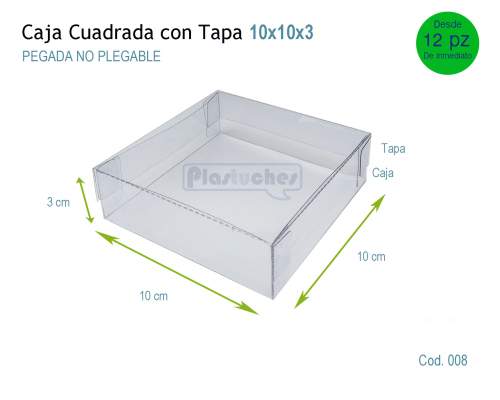 <b> Caja Cuadrada con Tapa de 10x10x3cm. </b> 
