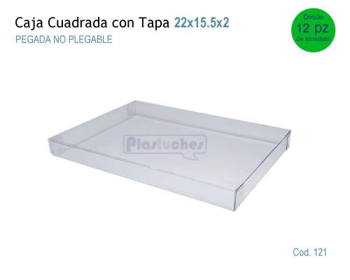 <b> Caja Cuadrada con Tapa de 22x15.5x2cm. </b> 