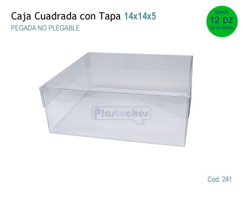 <b> Caja Cuadrada con Tapa de 14x14x5cm. </b> 