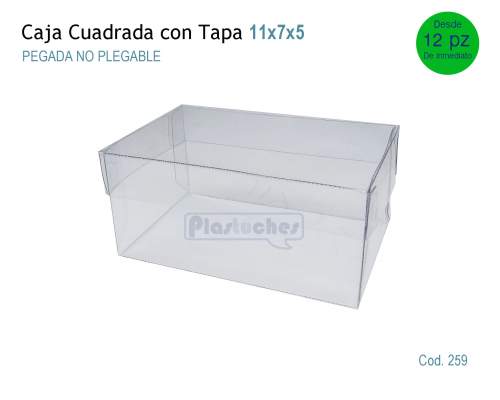 <b> Caja Cuadrada con Tapa de 11x7x5cm. </b> 