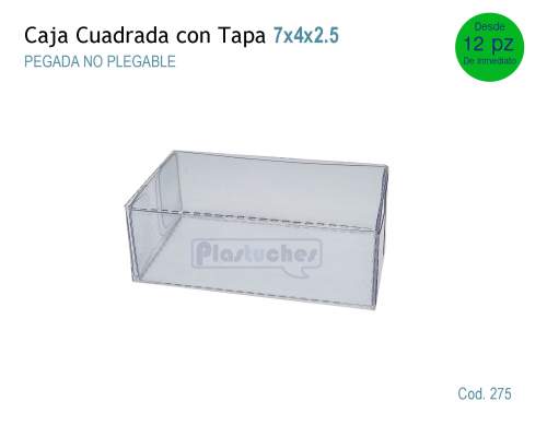 <b> Caja Cuadrada con Tapa de 7x4x2.5cm. </b> 