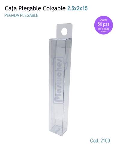 <b> Caja Plegable Colgable de 2.5x2x15cm. </b> 