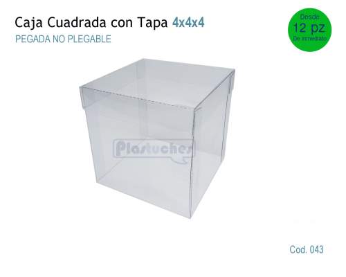 <b> Caja Cuadrada con Tapa de 4x4x4cm. </b> 
