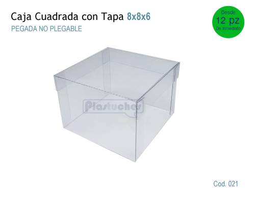<b> Caja Cuadrada con Tapa de 8x8x6cm. </b> 