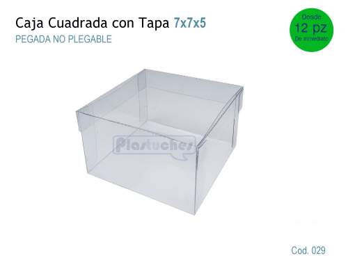 <b> Caja Cuadrada con Tapa de 7x7x5cm. </b> 