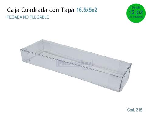 <b> Caja Cuadrada con Tapa de 16.5x5x2cm. </b> 