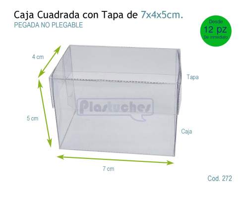 <b> Caja Cuadrada con Tapa de 7x4x5cm. </b> 