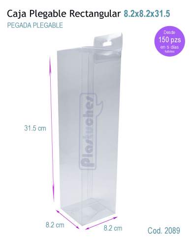 <b> Caja Plegable Colgable de 8.2x8.2x31.5cm. </b> 