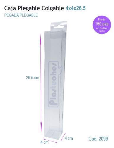 <b> Caja Plegable Colgable de 4x4x26.5cm. </b> 