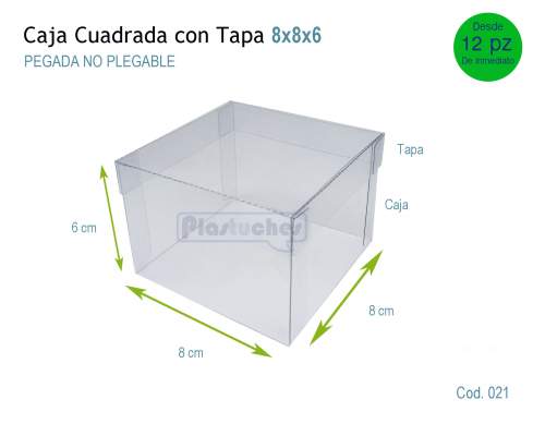<b> Caja Cuadrada con Tapa de 8x8x6cm. </b> 