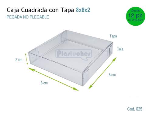 <b> Caja Cuadrada con Tapa de 8x8x2cm. </b> 