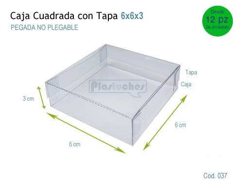<b> Caja Cuadrada con Tapa de 6x6x3cm. </b> 