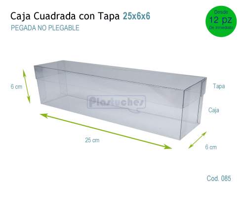<b> Caja Cuadrada con Tapa de 25x6x6cm. </b> 