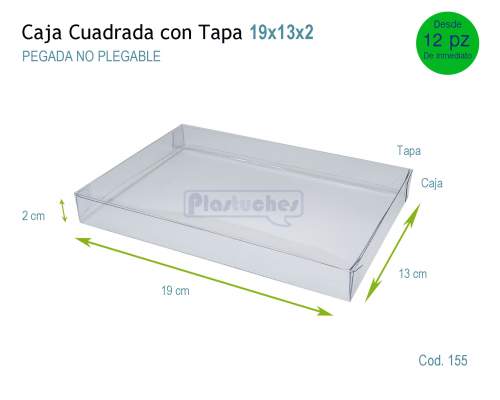<b> Caja Cuadrada con Tapa de 19x13x2cm. </b> 