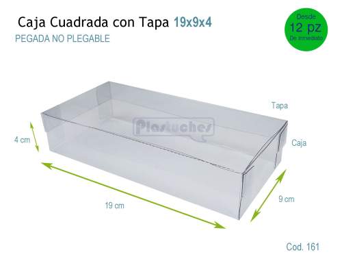 <b> Caja Cuadrada con Tapa de 19x9x4cm. </b> 