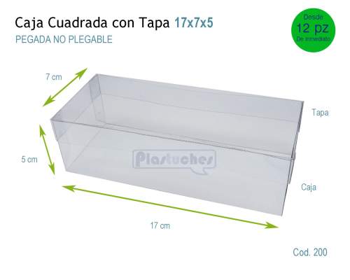<b> Caja Cuadrada con Tapa de 17x7x5cm. </b> 