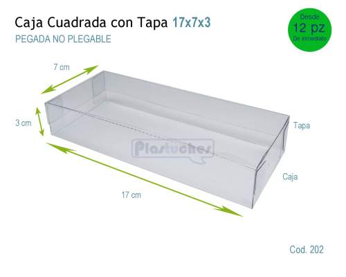 <b> Caja Cuadrada con Tapa de 17x7x3cm. </b> 