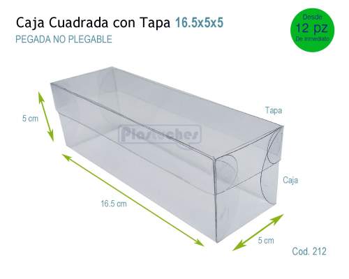<b> Caja Cuadrada con Tapa de 16.5x5x5cm. </b> 