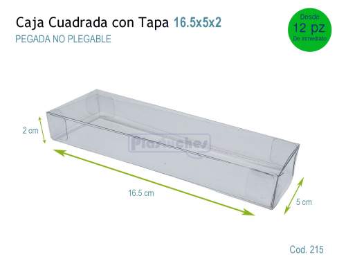 <b> Caja Cuadrada con Tapa de 16.5x5x2cm. </b> 