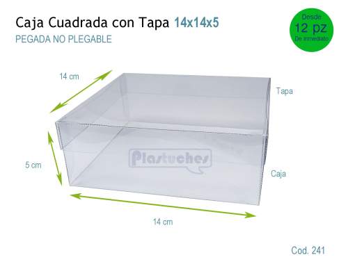 <b> Caja Cuadrada con Tapa de 14x14x5cm. </b> 