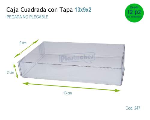 <b> Caja Cuadrada con Tapa de 13x9x2cm. </b> 