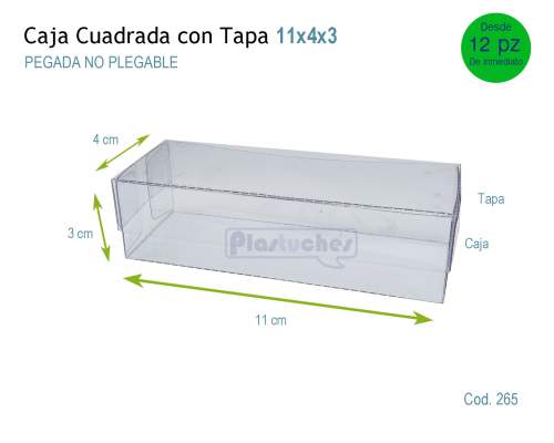 <b> Caja Cuadrada con Tapa de 11x4x3cm. </b> 